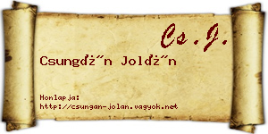 Csungán Jolán névjegykártya