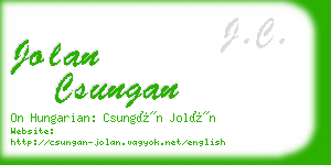 jolan csungan business card